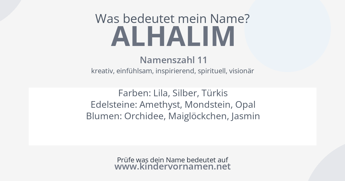 Was bedeutet der Name Alhalim?