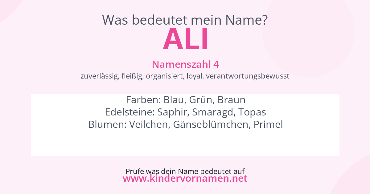 Was bedeutet der Name Ali?