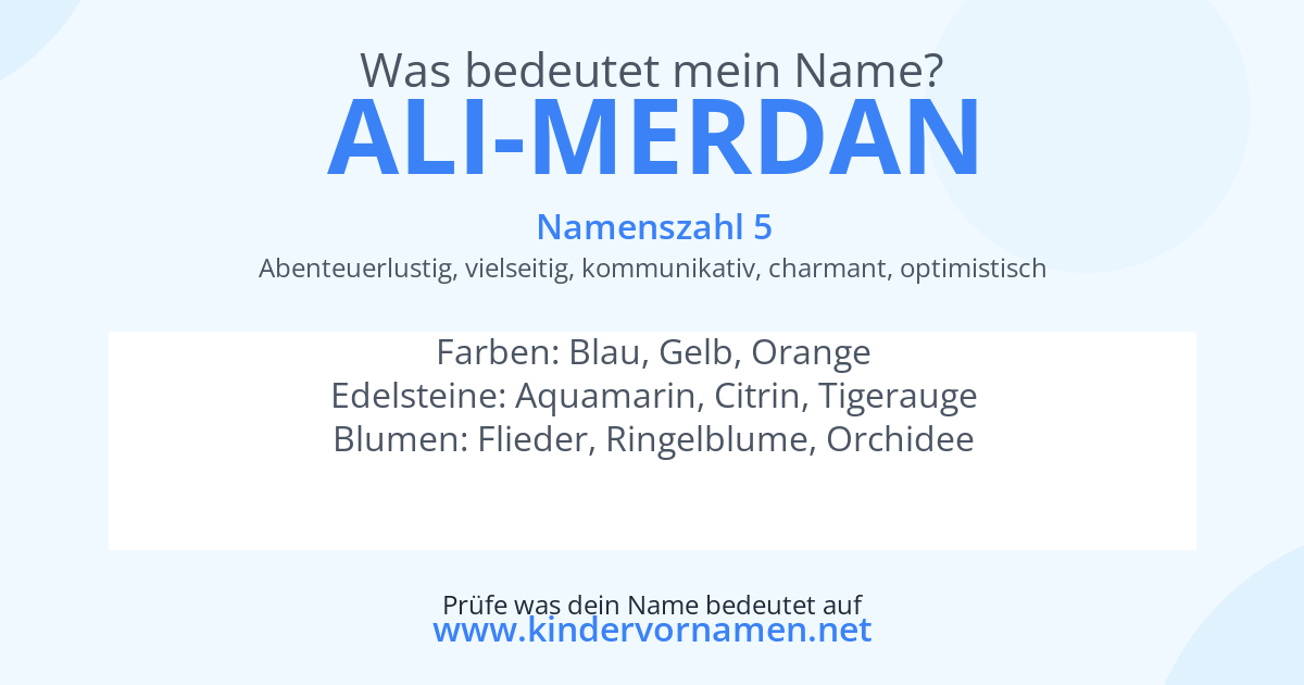 Was bedeutet der Name Ali-Merdan?
