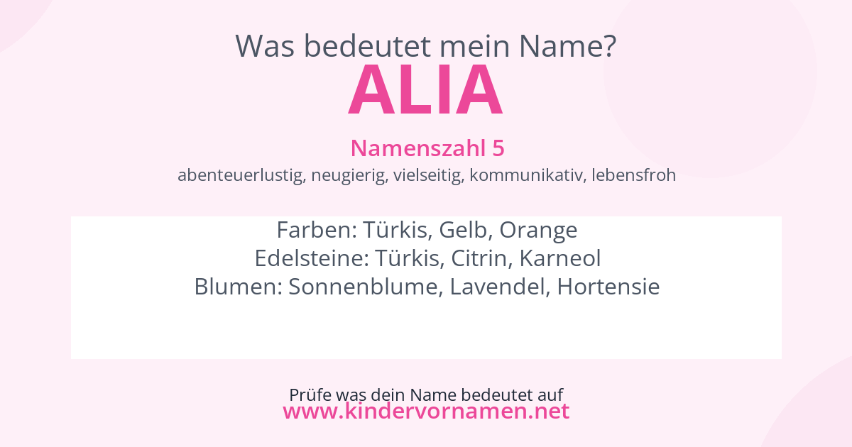 Was bedeutet der Name Alia?