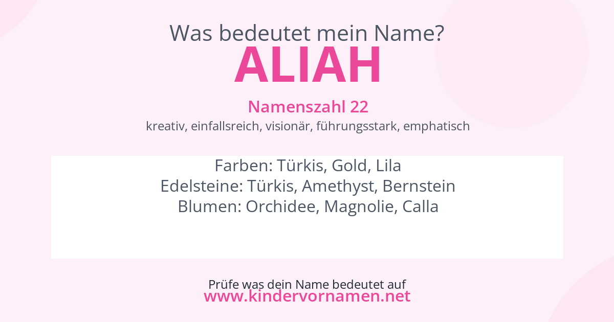 Was bedeutet der Name Aliah?