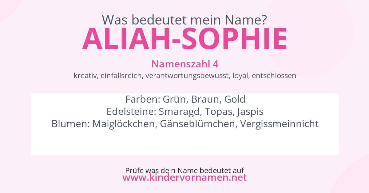 Was bedeutet der Name Aliah-Sophie?