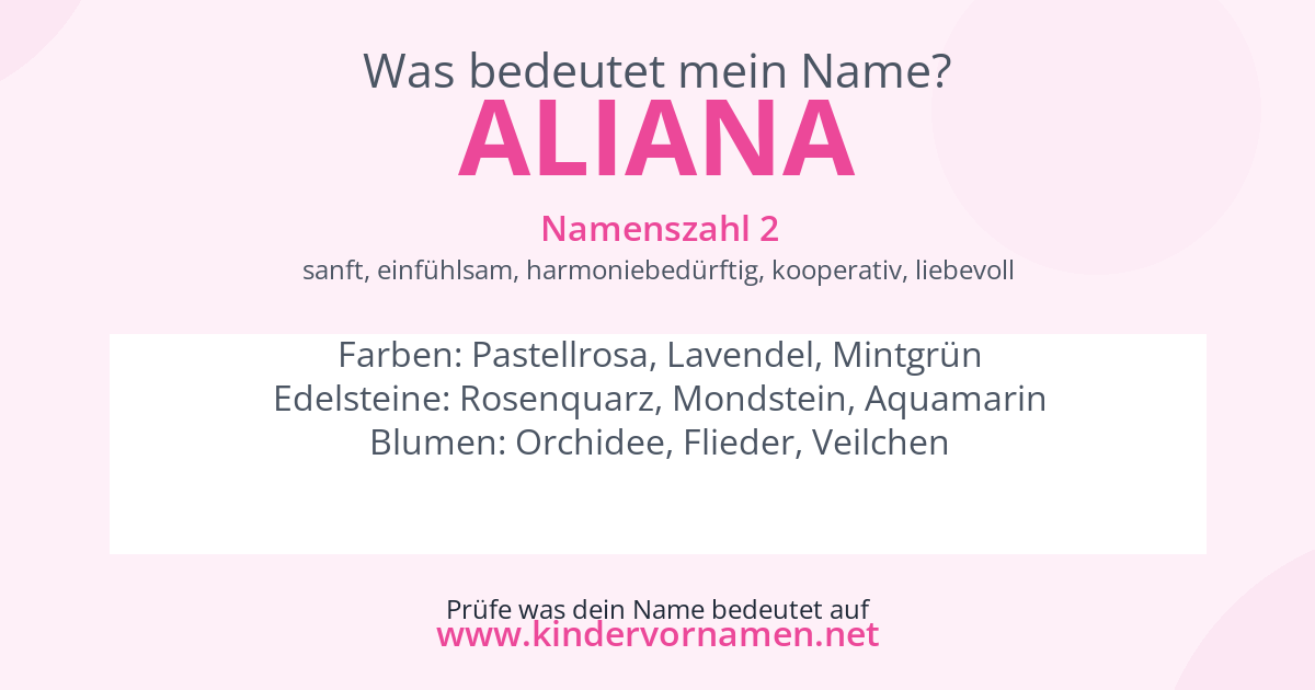 Was bedeutet der Name Aliana?