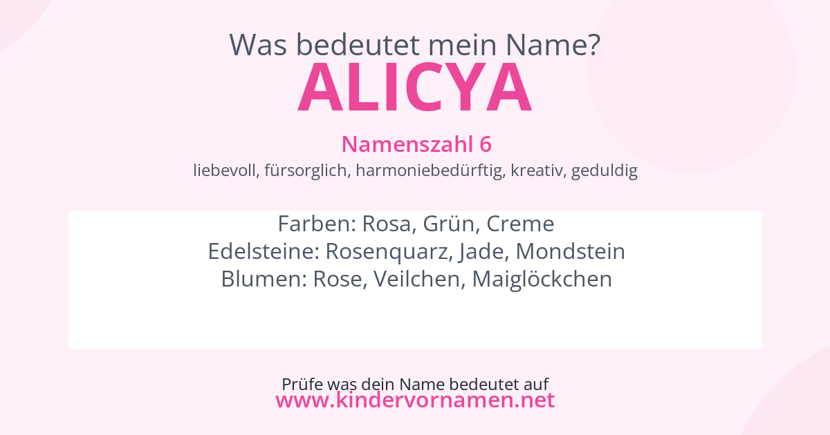 Was bedeutet der Name Alicya?