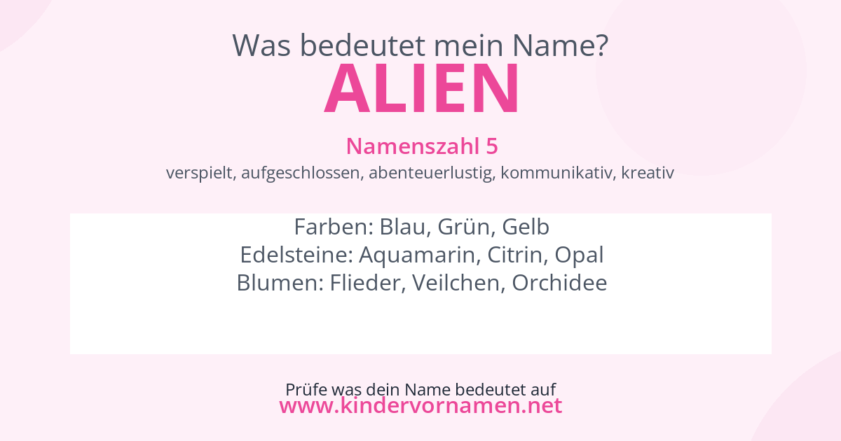 Was bedeutet der Name Alien?