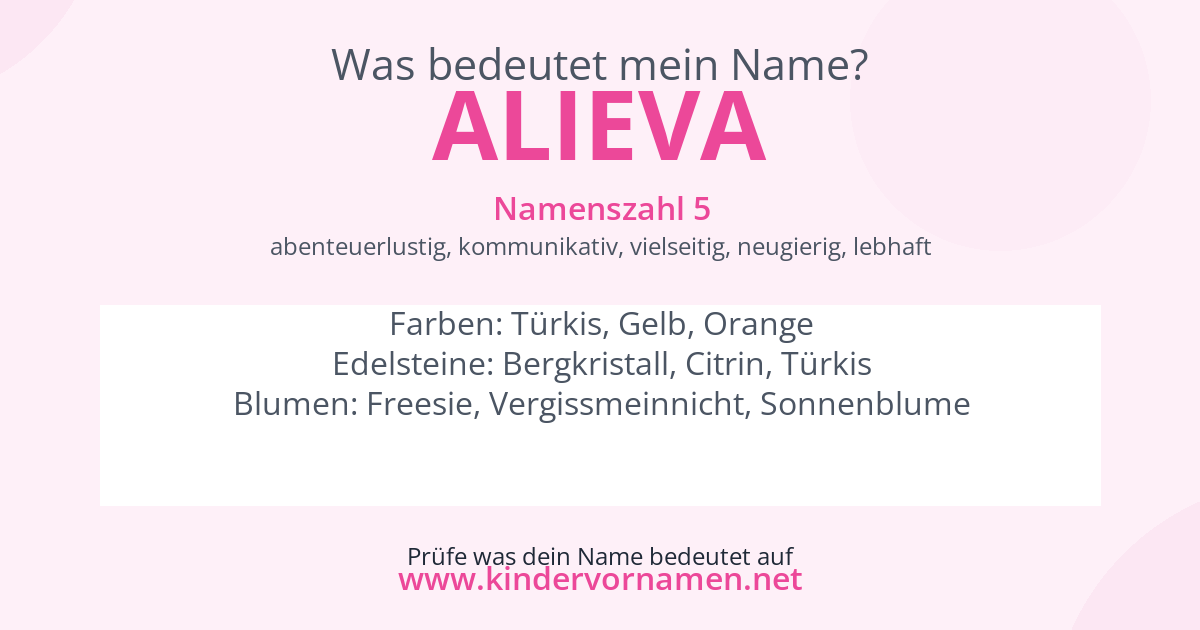 Was bedeutet der Name Alieva?