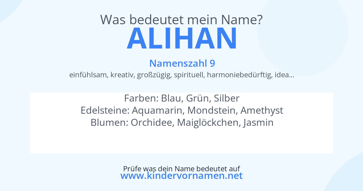 Was bedeutet der Name Alihan?