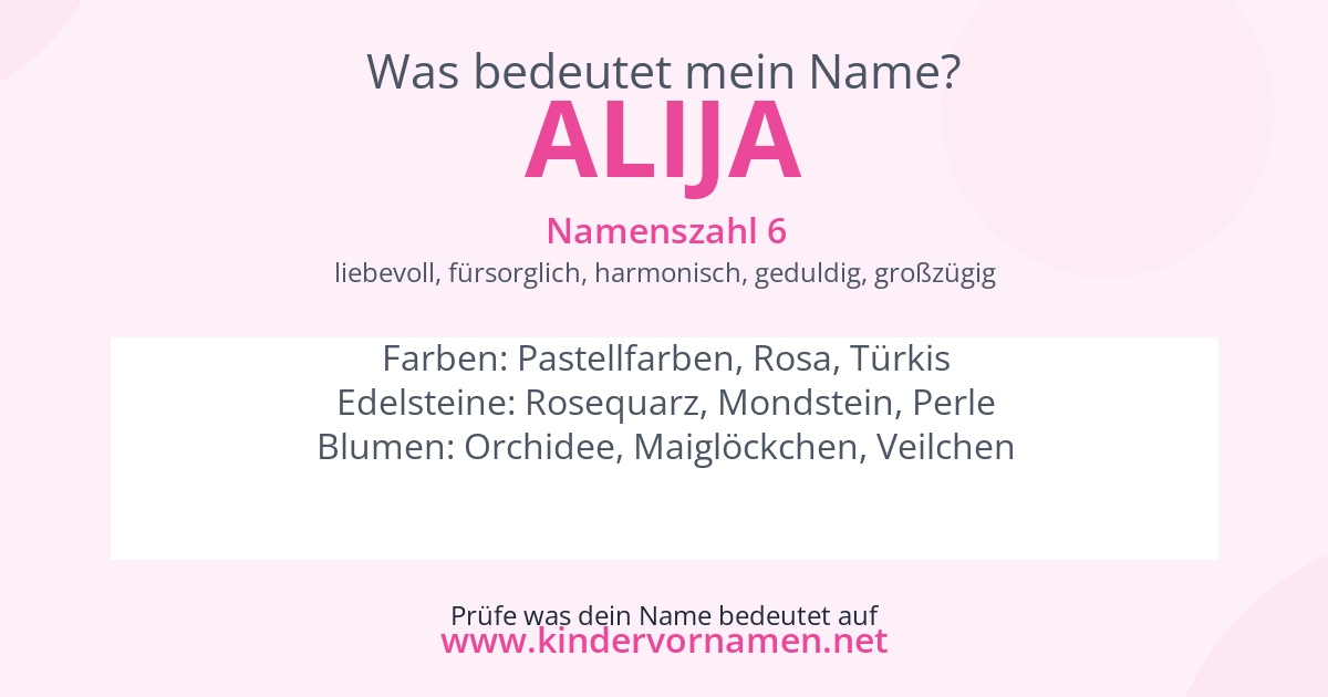Was bedeutet der Name Alija?