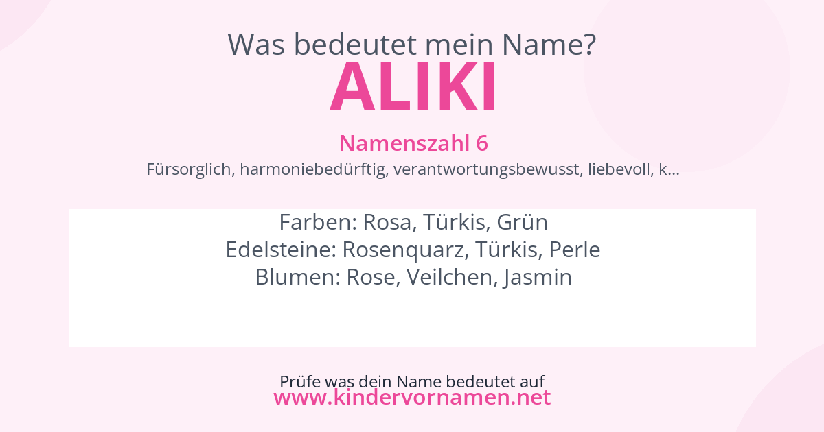 Was bedeutet der Name Aliki?
