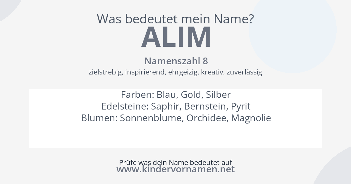 Was bedeutet der Name Alim?