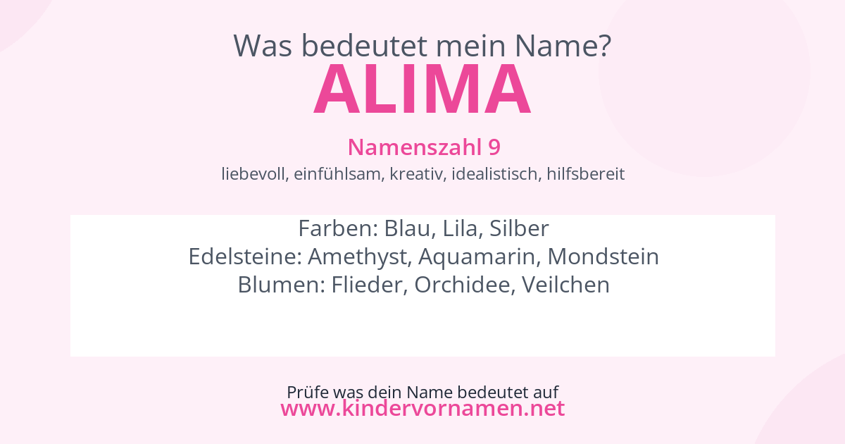 Was bedeutet der Name Alima?