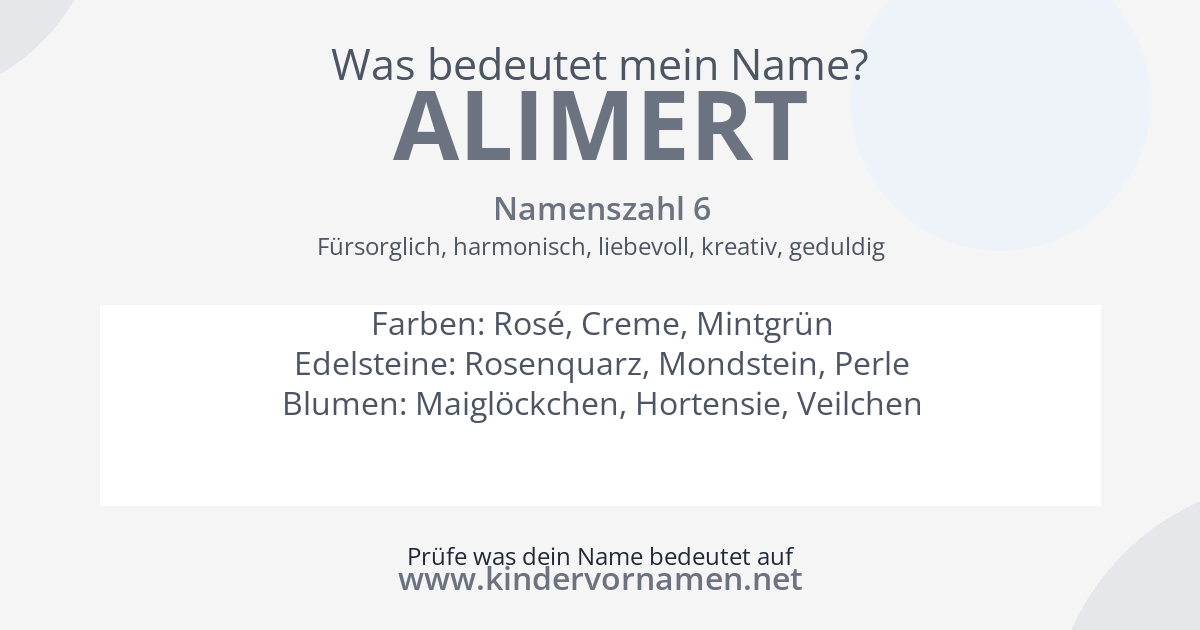 Was bedeutet der Name Alimert?