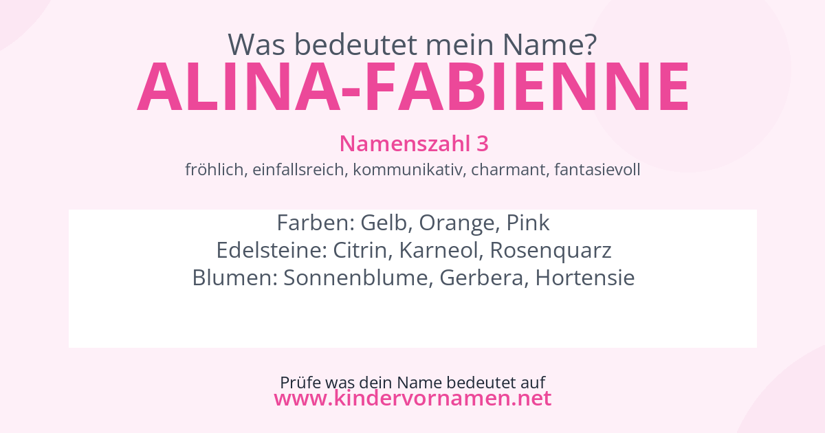 Was bedeutet der Name Alina-Fabienne?