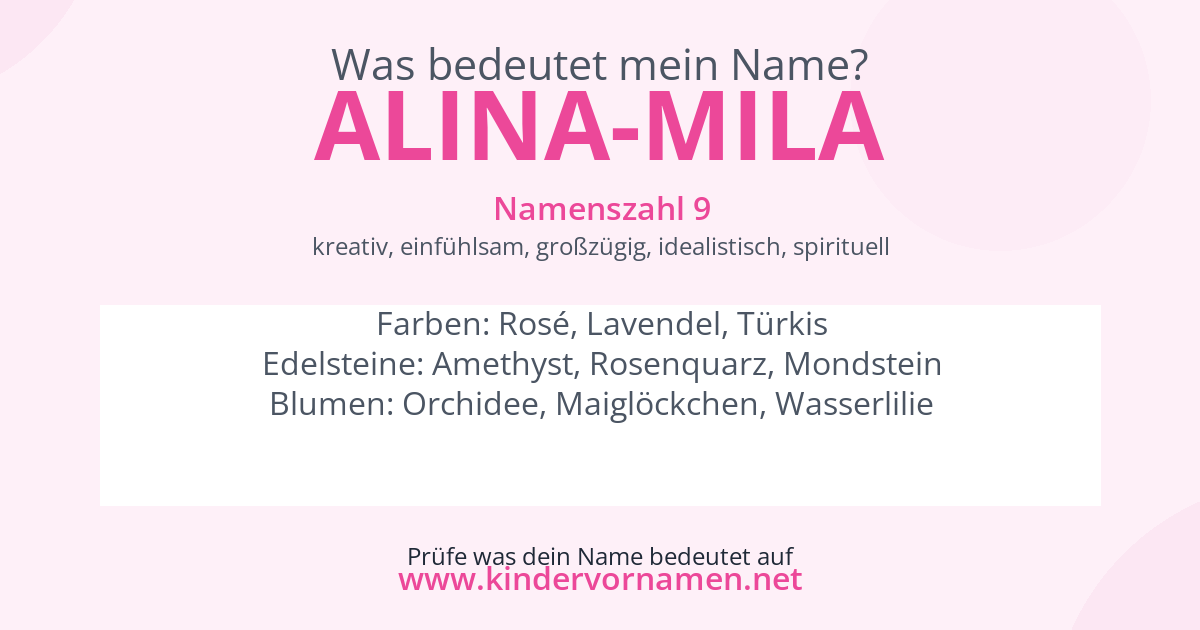 Was bedeutet der Name Alina-Mila?