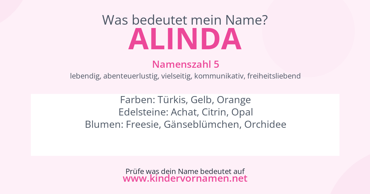 Was bedeutet der Name Alinda?