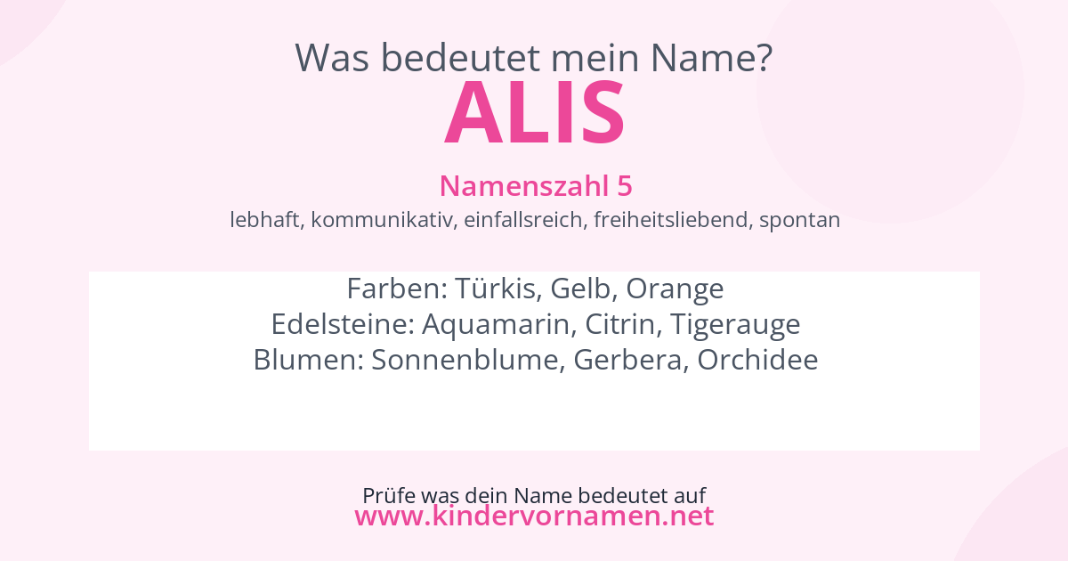 Was bedeutet der Name Alis?