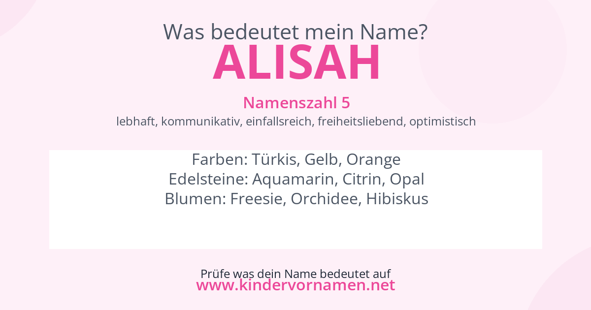 Was bedeutet der Name Alisah?