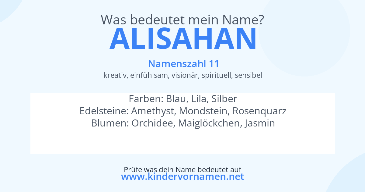 Was bedeutet der Name Alisahan?