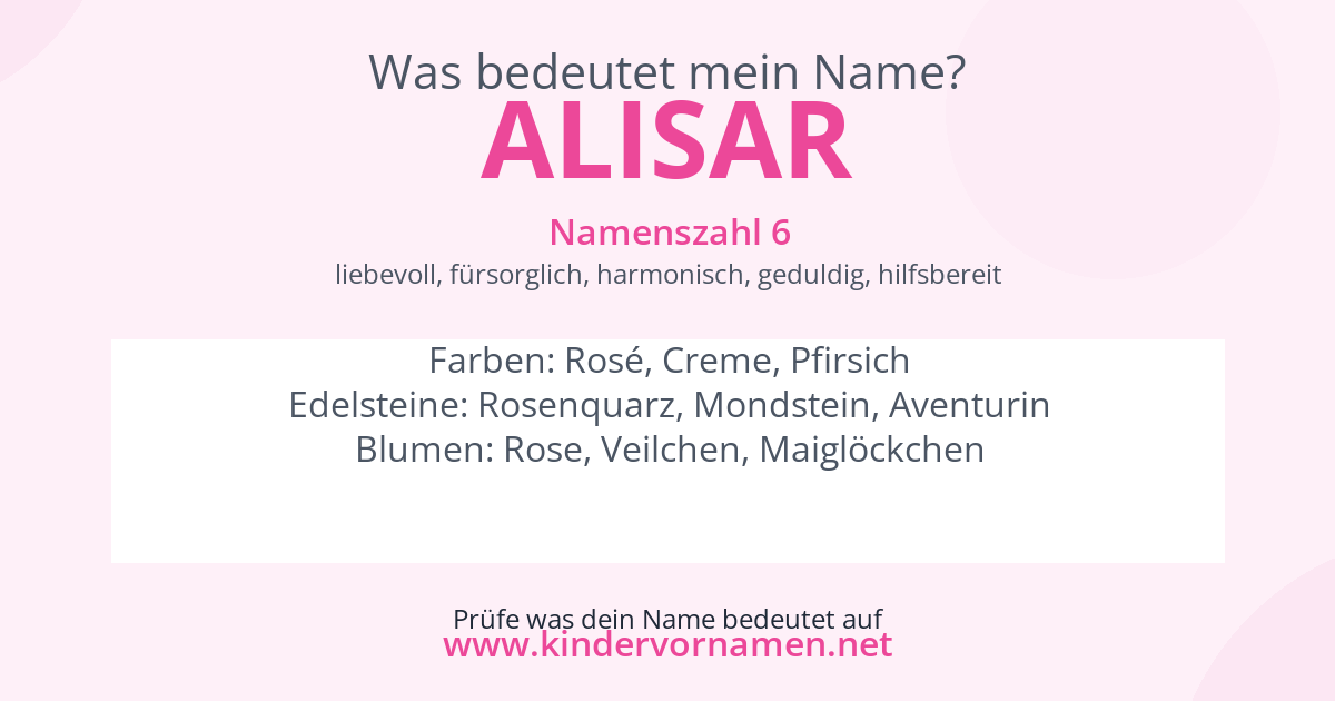 Was bedeutet der Name Alisar?
