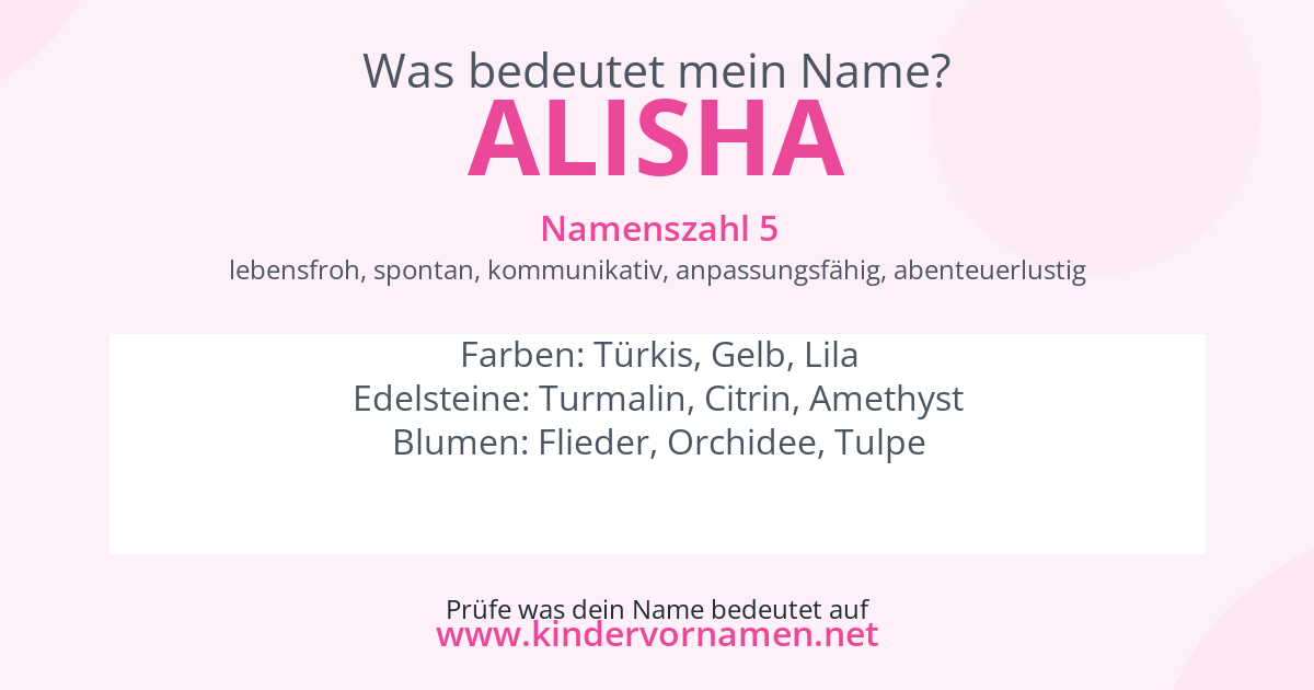 Was bedeutet der Name Alisha?