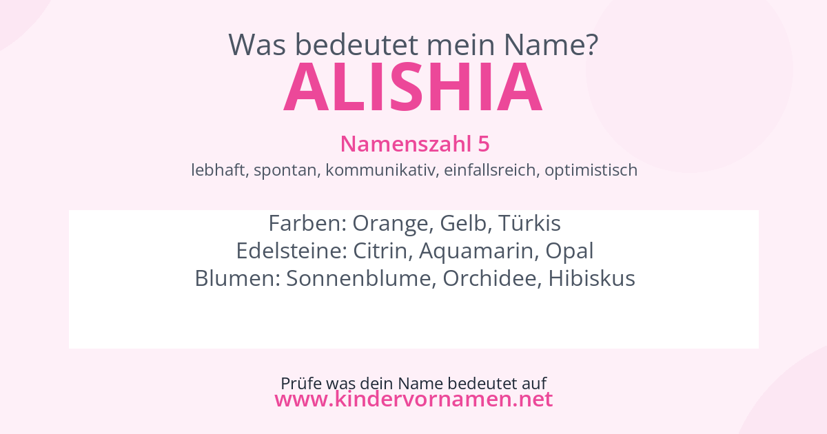 Was bedeutet der Name Alishia?