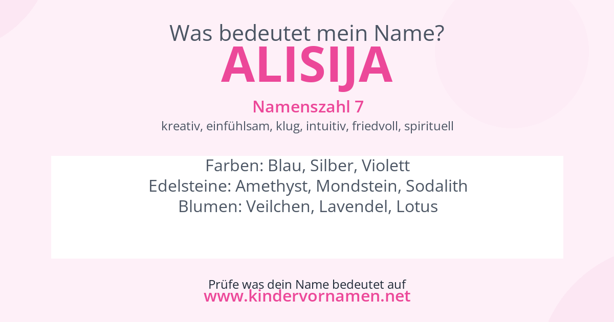 Was bedeutet der Name Alisija?
