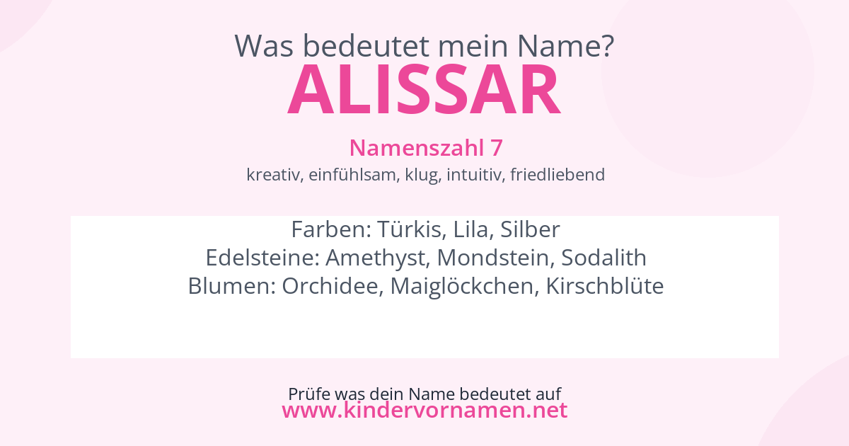 Was bedeutet der Name Alissar?