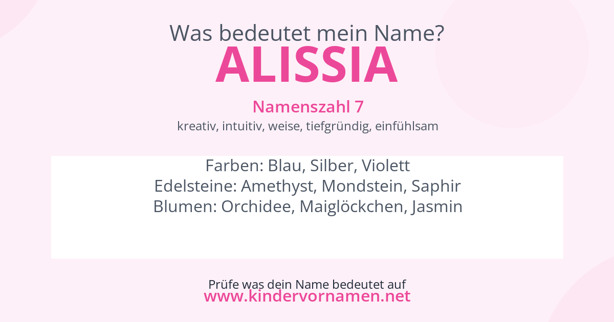 Was bedeutet der Name Alissia?
