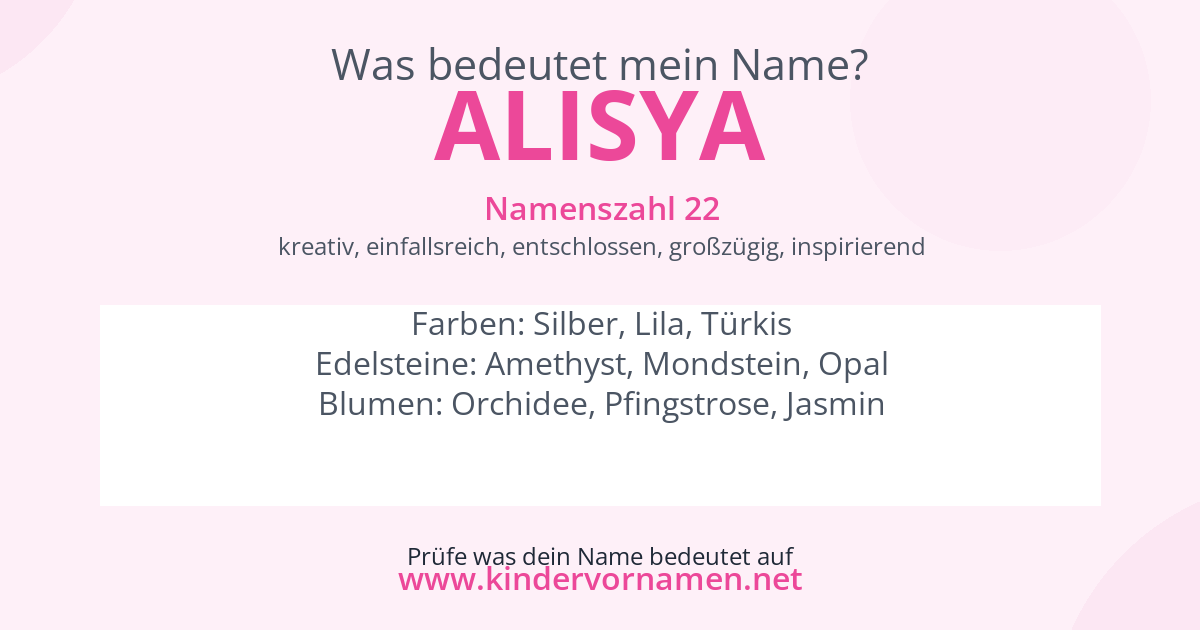 Was bedeutet der Name Alisya?