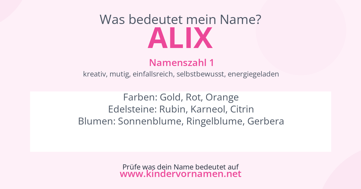 Was bedeutet der Name Alix?