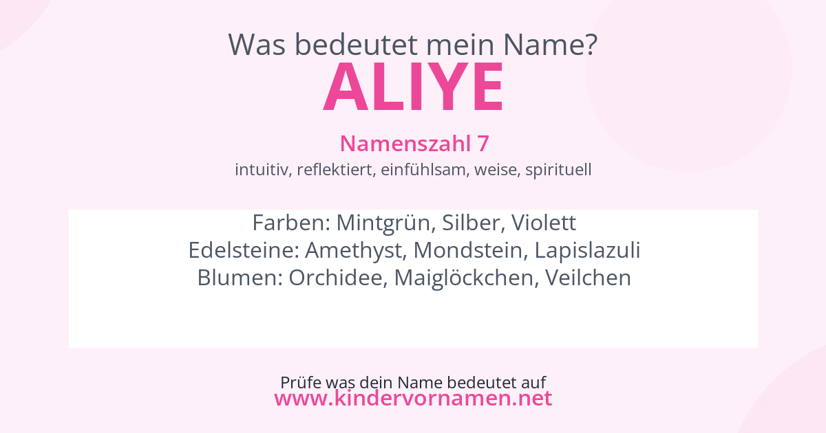 Was bedeutet der Name Aliye?