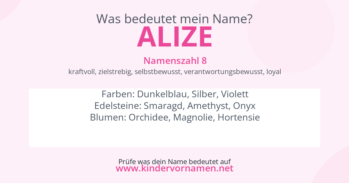 Was bedeutet der Name Alize?