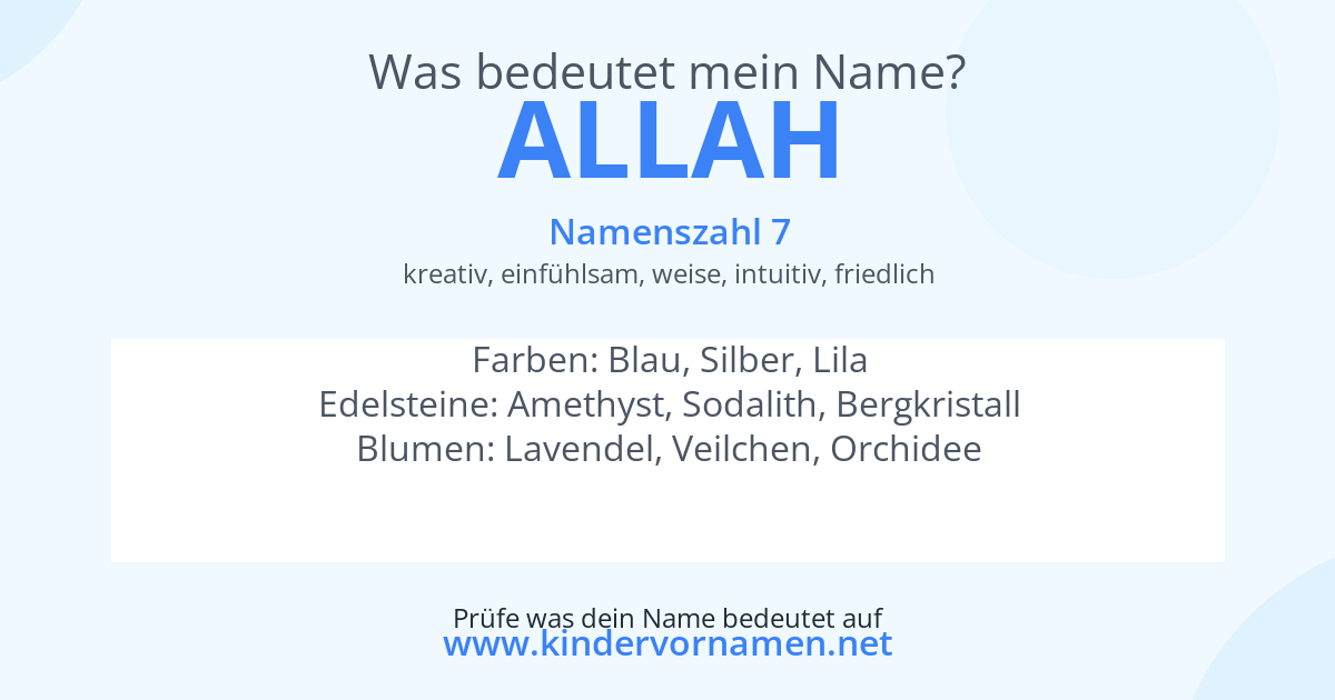 Was bedeutet der Name Allah?