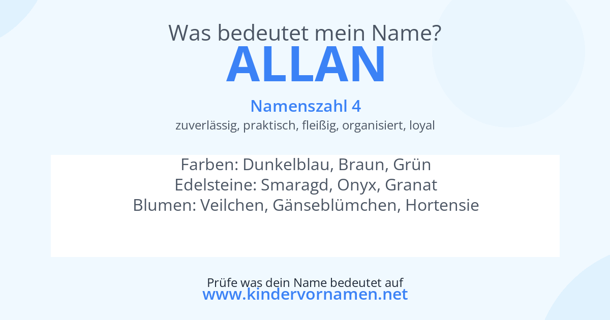 Was bedeutet der Name Allan?