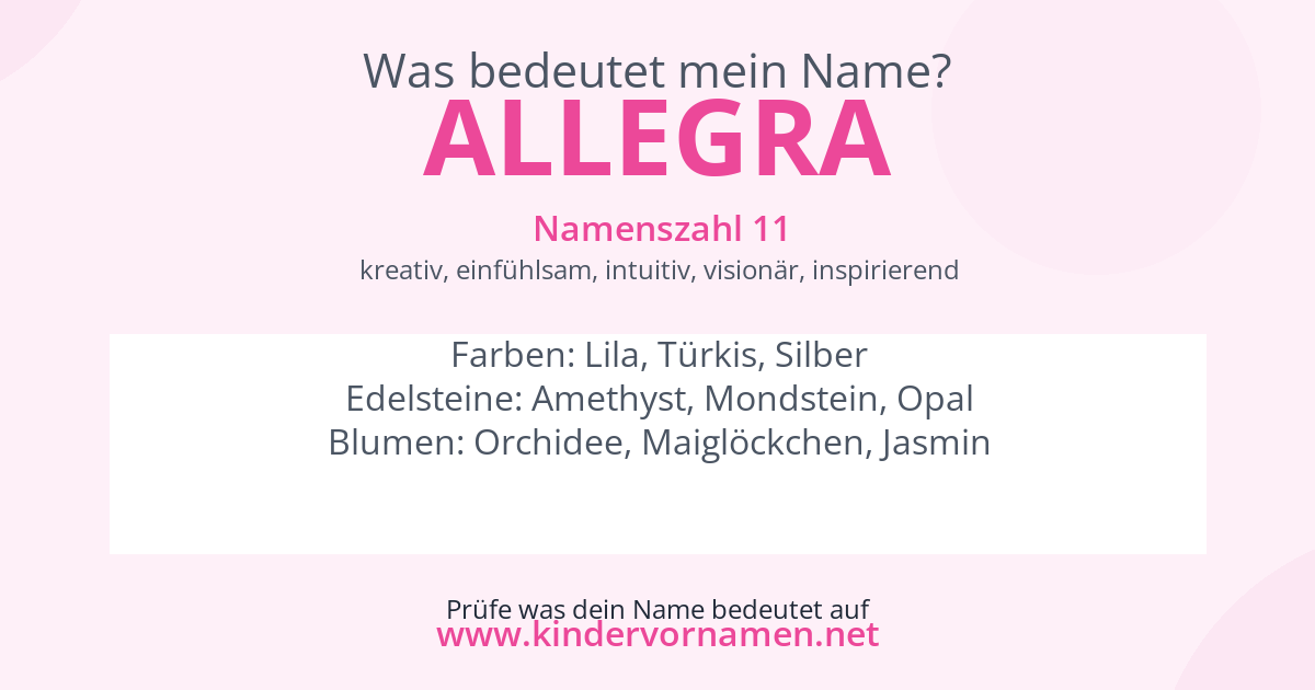 Was bedeutet der Name Allegra?