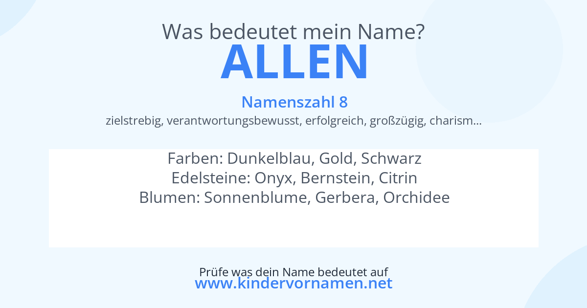 Was bedeutet der Name Allen?