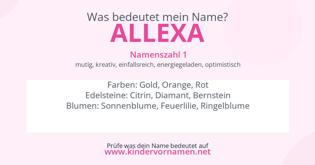 Was bedeutet der Name Allexa?