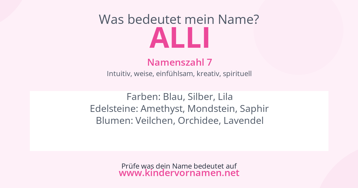 Was bedeutet der Name Alli?