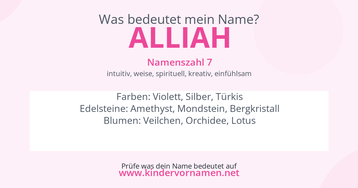 Was bedeutet der Name Alliah?