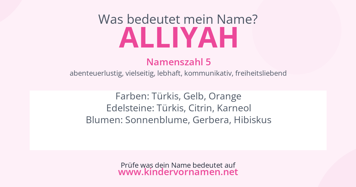 Was bedeutet der Name Alliyah?