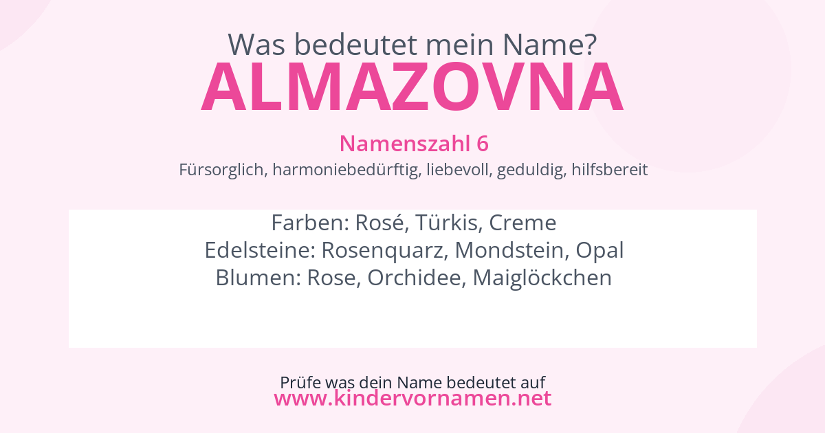 Was bedeutet der Name Almazovna?