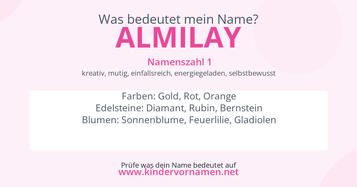 Was bedeutet der Name Almilay?