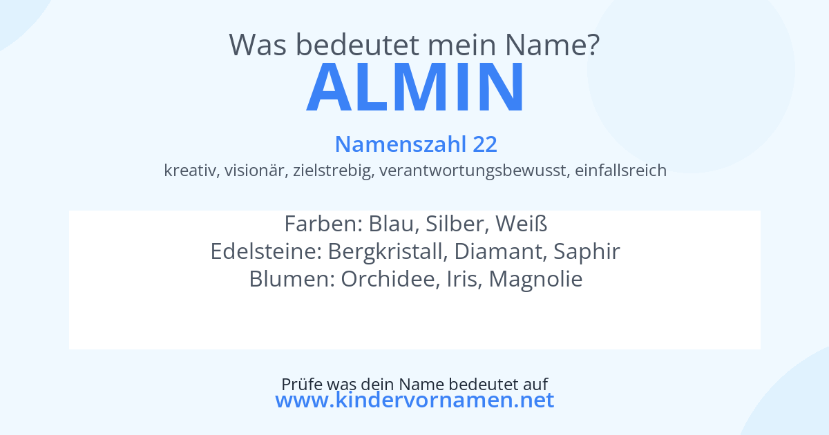 Was bedeutet der Name Almin?
