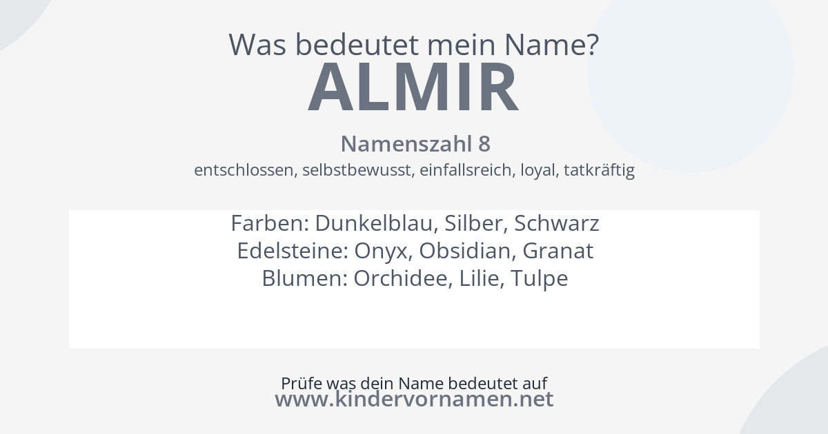 Was bedeutet der Name Almir?