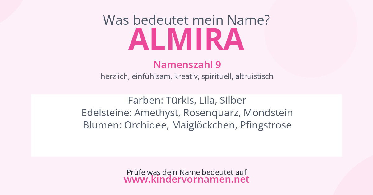 Was bedeutet der Name Almira?