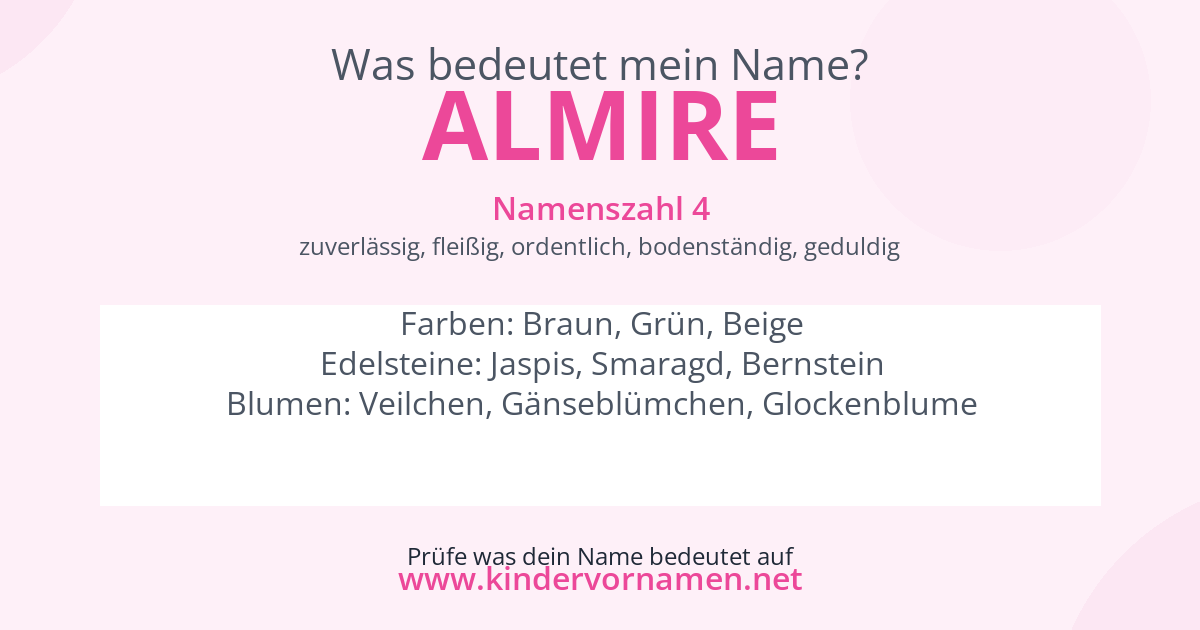 Was bedeutet der Name Almire?