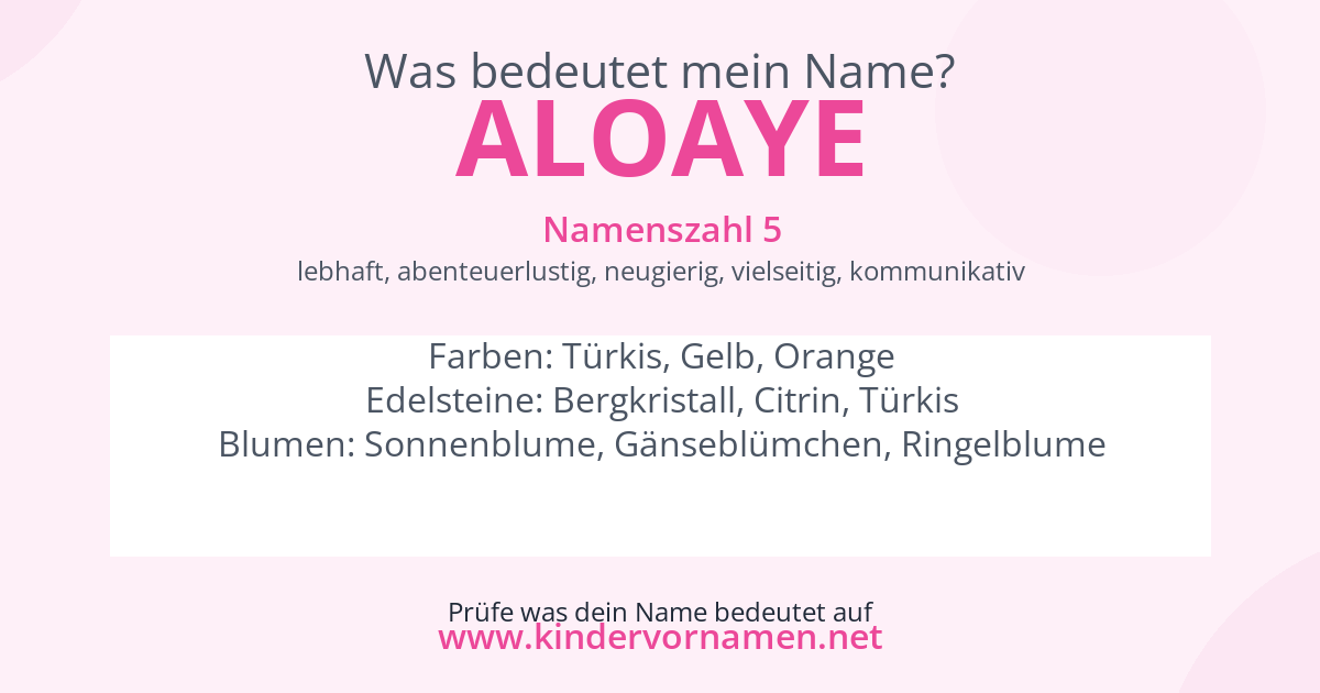 Was bedeutet der Name Aloaye?