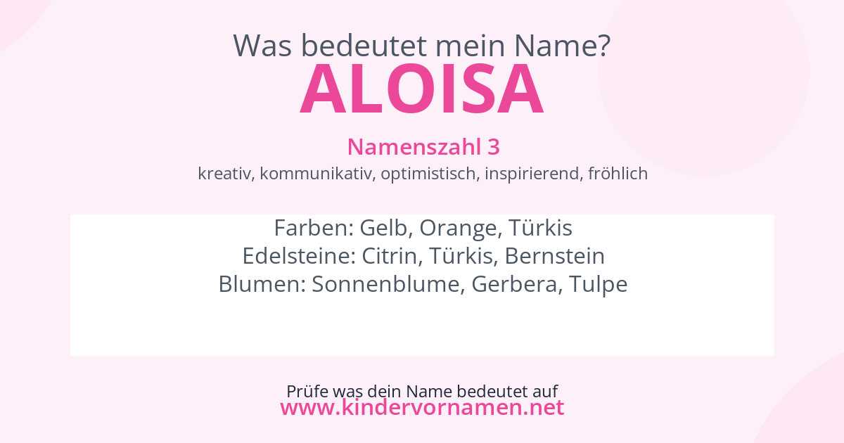 Was bedeutet der Name Aloisa?