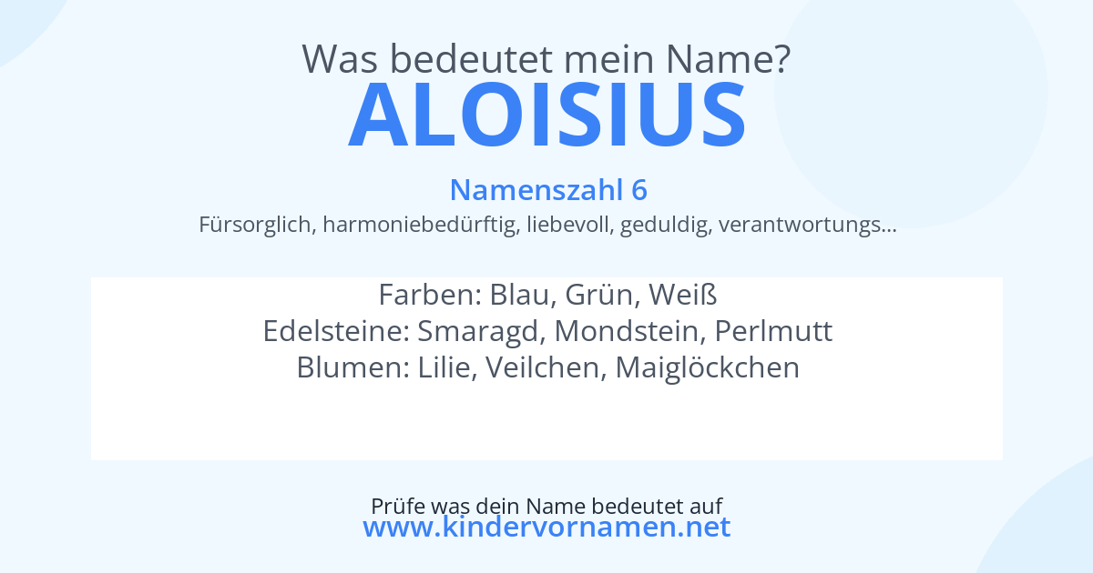 Was bedeutet der Name Aloisius?