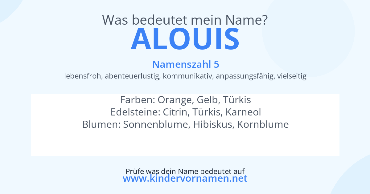 Was bedeutet der Name Alouis?